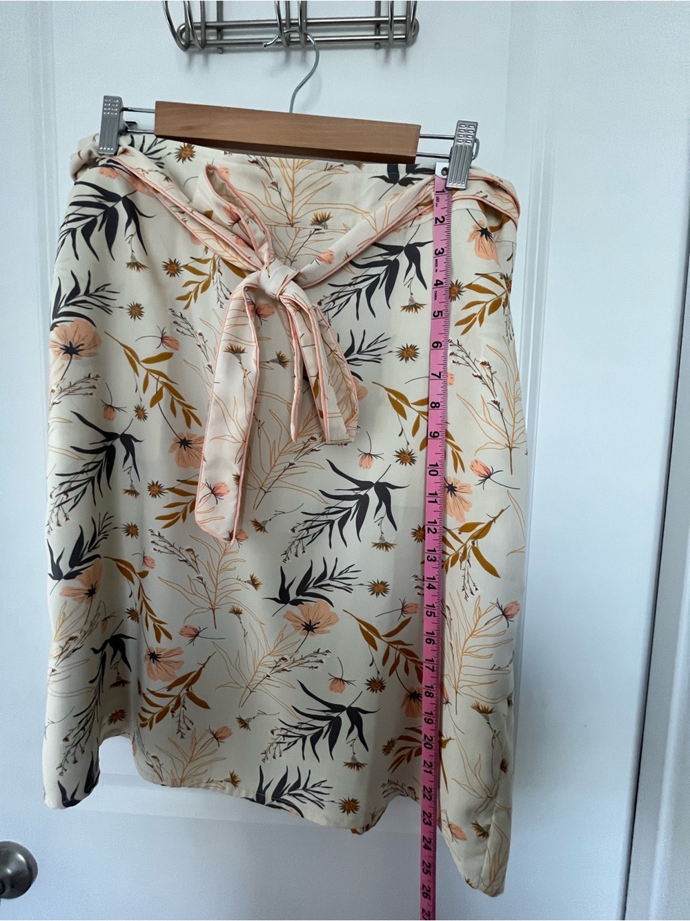 DownEast Cream Floral A-Line Skirt with Peach & Mustard Accents - Picture 4 of 4